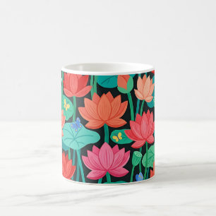 Abstracte Lotus Vlinders Koffiemok