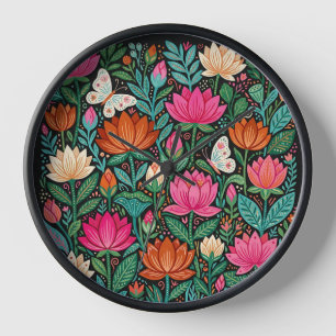 Abstracte Lotus Vlinders Tuin Kunst Klokken