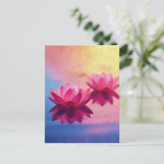 Abstracte lotusbloemen briefkaart (Staand voorkant)