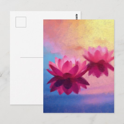 Abstracte lotusbloemen briefkaart (Voorkant / Achterkant)
