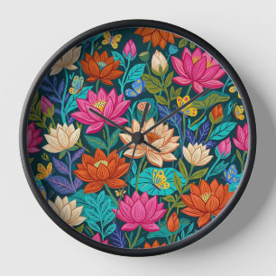 Abstracte Lotusbloemen Vlinders Kunst Klokken