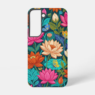 Abstracte Lotusbloemen Vlinders Samsung Hoesjes Galaxy Hoesje