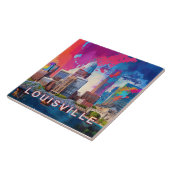 Abstracte Louisville Skyline Art Modern Tegeltje (Zijkant)