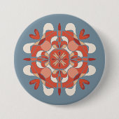 Abstracte Lovely Red Mandala Button (Voorkant)