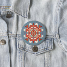 Abstracte Lovely Red Mandala Button