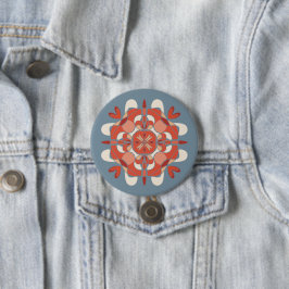 Abstracte Lovely Red Mandala Button
