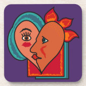 Abstracte Lovers aangepaste onderzetters (Voorkant)