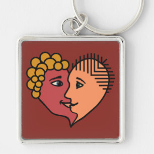 Abstracte Lovers aangepaste sleutelketen Sleutelhanger