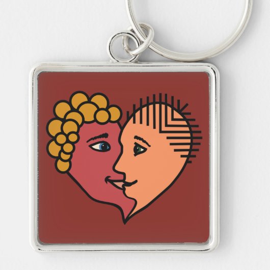 Abstracte Lovers aangepaste sleutelketen Sleutelhanger (Voorkant)