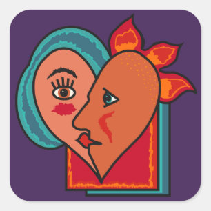 Abstracte Lovers aangepaste stickers