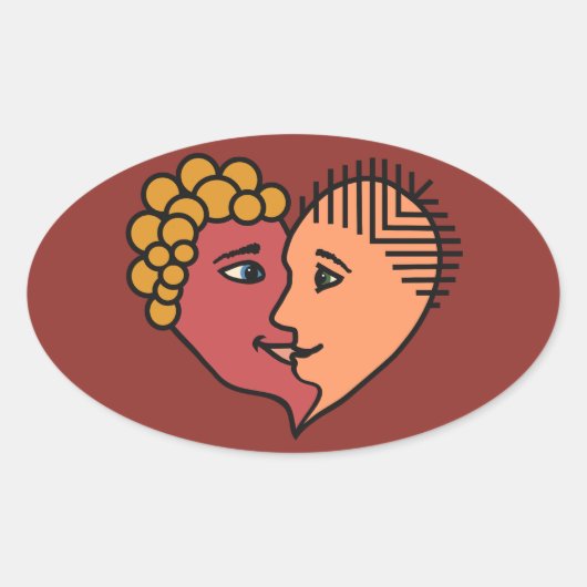 Abstracte Lovers aangepaste stickers (Voorkant)