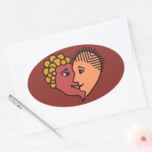 Abstracte Lovers aangepaste stickers (Envelop)