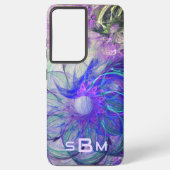 Abstracte luidere bloemen Paarse blauwe kunst Aang Samsung Galaxy Hoesje (Achterkant)