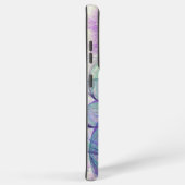 Abstracte luidere bloemen Paarse blauwe kunst Aang Samsung Galaxy Hoesje (Rechterkant)