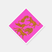 Abstracte luipaard met rode lippen illustratiepost servet (Hoek)