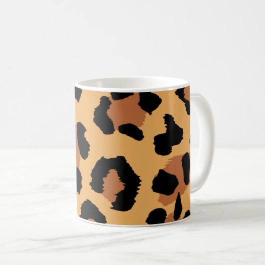 Abstracte luipaardbont koffiemok (Voorkant rechts)