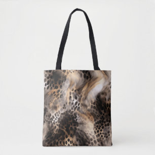 Abstracte luipaarddierenprint tote bag