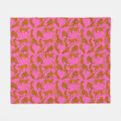 Abstracte luipaarden met rode lippen en bonnen fleece deken (Voorkant (Horizontaal))