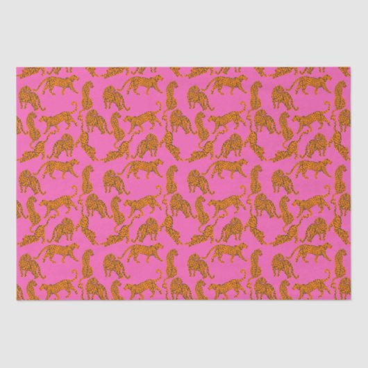 Abstracte luipaarden met rode lippen en bonnen tissuepapier (Voorkant)