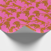 Abstracte luipaarden met rode lippen en inkomsten cadeaupapier (Hoek)