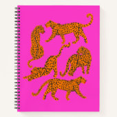 Abstracte luipaarden met rode lippen illustratie notitieboek (Voorkant)