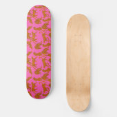 Abstracte luipaarden met rode lippen persoonlijk skateboard (Voorkant)