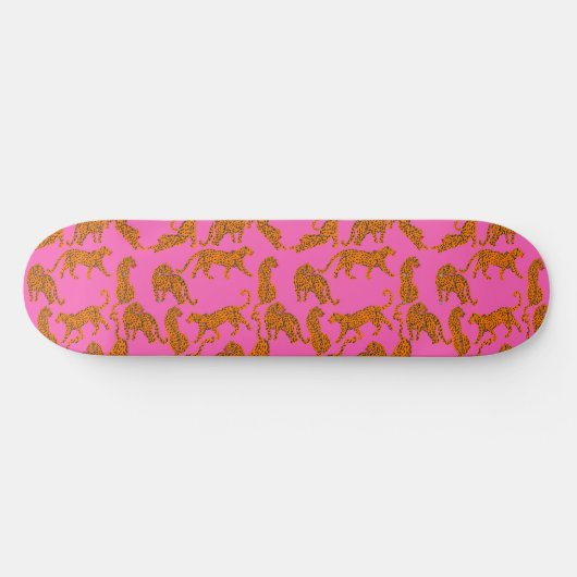 Abstracte luipaarden met rode lippen persoonlijk skateboard (Horizontaal)