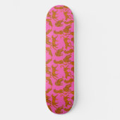 Abstracte luipaarden met rode lippen persoonlijk skateboard (Voorkant)