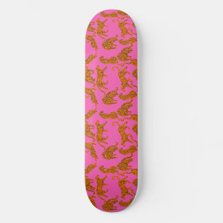 Abstracte luipaarden met rode lippen persoonlijk skateboard