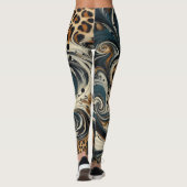 Abstracte Luipaardprint Draaikolk Leggings (Achterkant)