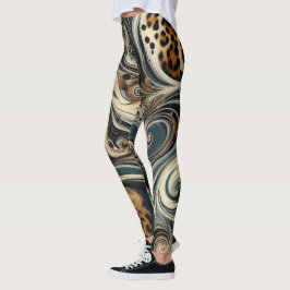 Abstracte Luipaardprint Draaikolk Leggings