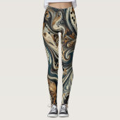 Abstracte Luipaardprint Draaikolk Leggings (Voorkant)