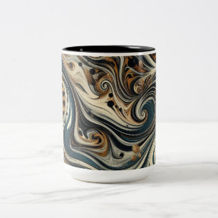 Abstracte Luipaardprint Draaikolk Tweekleurige Koffiemok