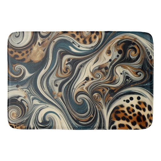 Abstracte luipaardprint werveling badmat (Voorkant)