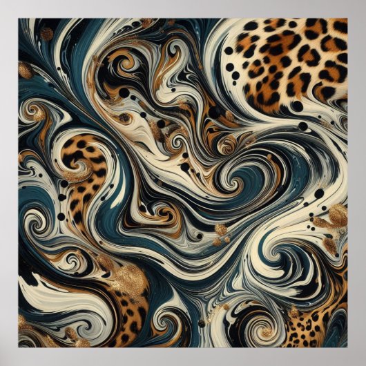 Abstracte Luipaardprint Wervelposter Poster (Voorkant)