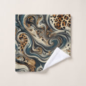 Abstracte luipaardprintdraaikolk bad handdoek (Wasdoekje)