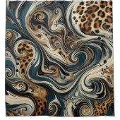 Abstracte luipaardprintdraaikolk douchegordijn (Voorkant)