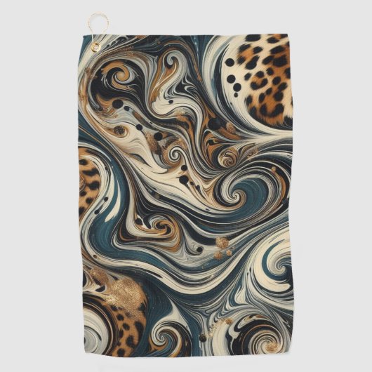 Abstracte luipaardprintdraaikolk golfhanddoek (Voorkant)