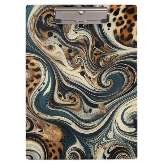Abstracte luipaardprintdraaikolk klembord (Voorkant)