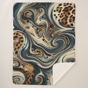 Abstracte luipaardprintdraaikolk sherpa deken