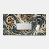 Abstracte luipaardprintwerveling bureaumat (Keyboard & Muis)