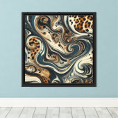 Abstracte luipaardprintwerveling canvas afdruk (Insitu (Houten vloer))