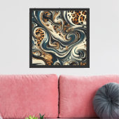 Abstracte luipaardprintwerveling canvas afdruk (Insitu (Woonkamer))