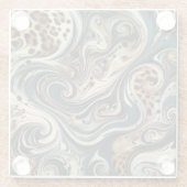 Abstracte luipaardprintwerveling glazen onderzetter (Achterkant)