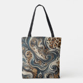 Abstracte luipaardprintwerveling tote bag (Achterkant)