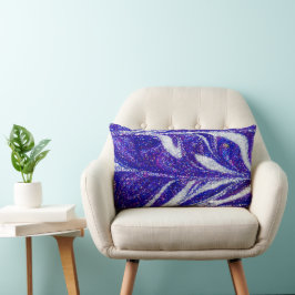 Abstracte lumbaalkussen met blauw glitter kussen