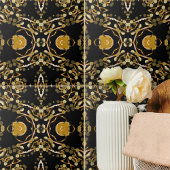 Abstracte luxe Arabesque Gold Black Medallion Tegeltje
