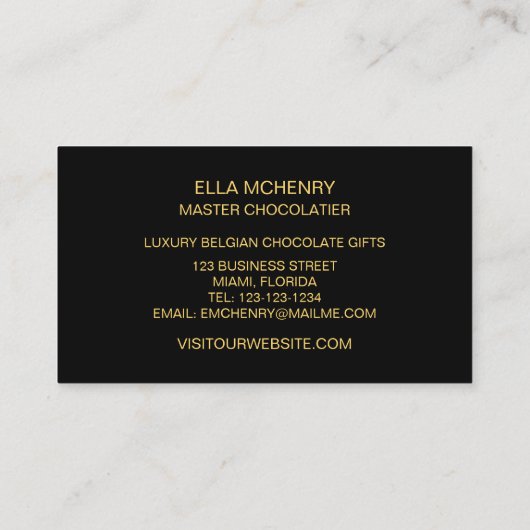 Abstracte luxe dik glad goud visitekaartje (Achterkant)