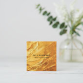 Abstracte luxe dikke glad gouden vierkante zaken visitekaartje (Staand voorkant)