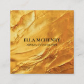 Abstracte luxe dikke glad gouden vierkante zaken visitekaartje (Voorkant)